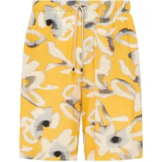 Шорты с цветочным принтом и завязкой на шнурке