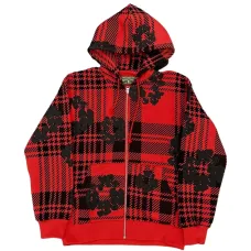 Клетчатое худи на молнии