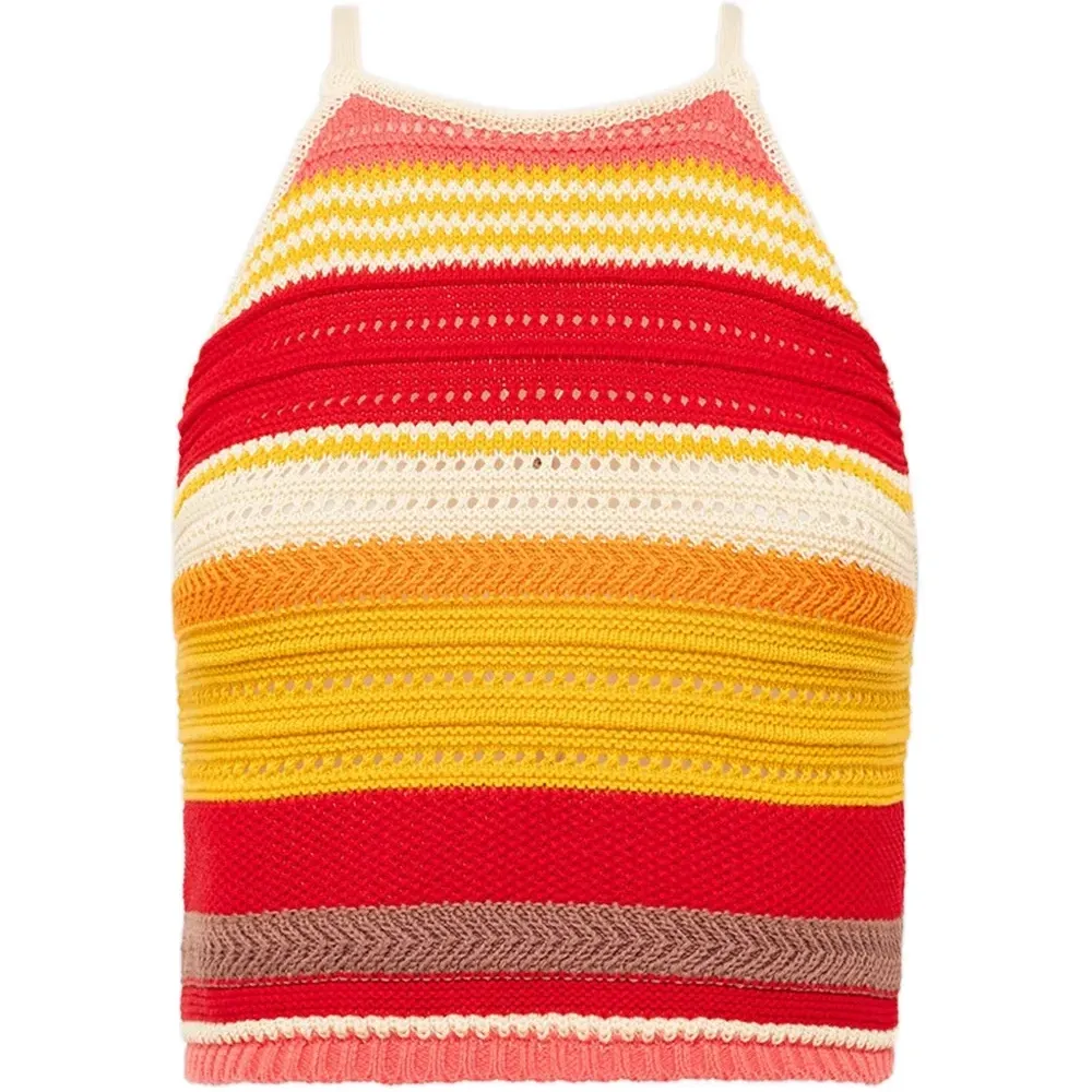 Вязаный топ в полоску