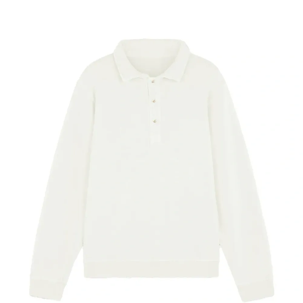 Поло с длинными рукавами и охотничьими пуговицами