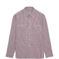 Рабочая рубашка в клетку с накладными карманами