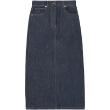 Джинсовая макси-юбка с разрезом