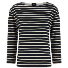 Вязаный джемпер в полоску с круглым вырезом