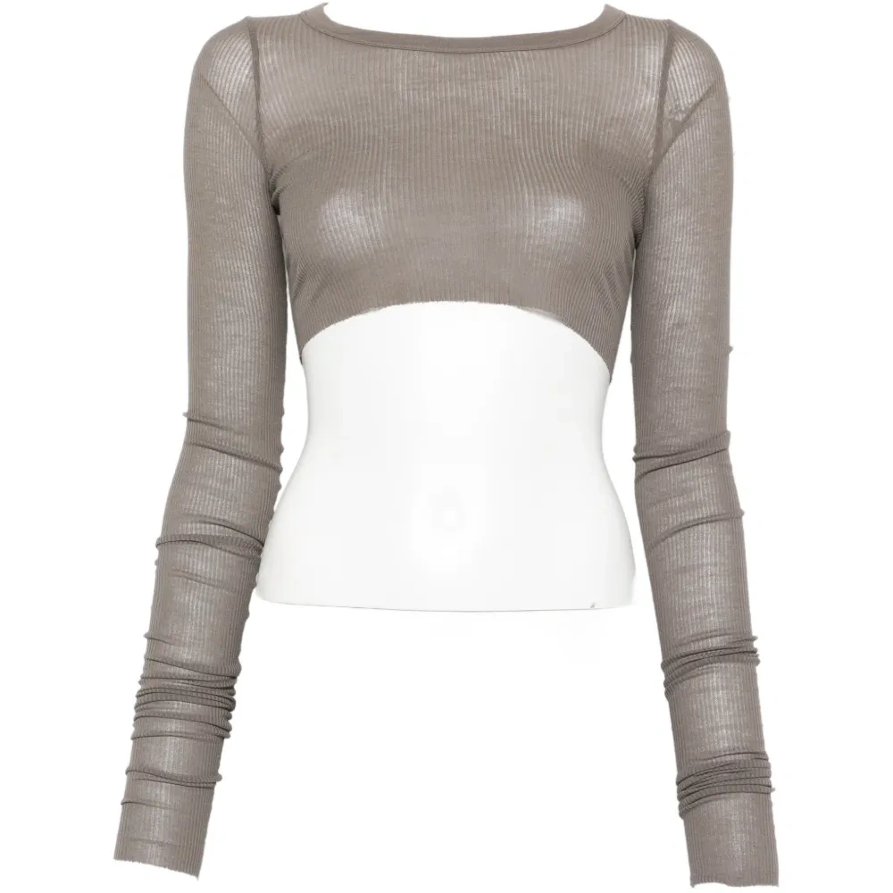 Укороченная футболка с длинными рукавами Укороченная футболка с длинными рукавами