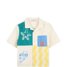 Рубашка с короткими рукавами и цветными блоками