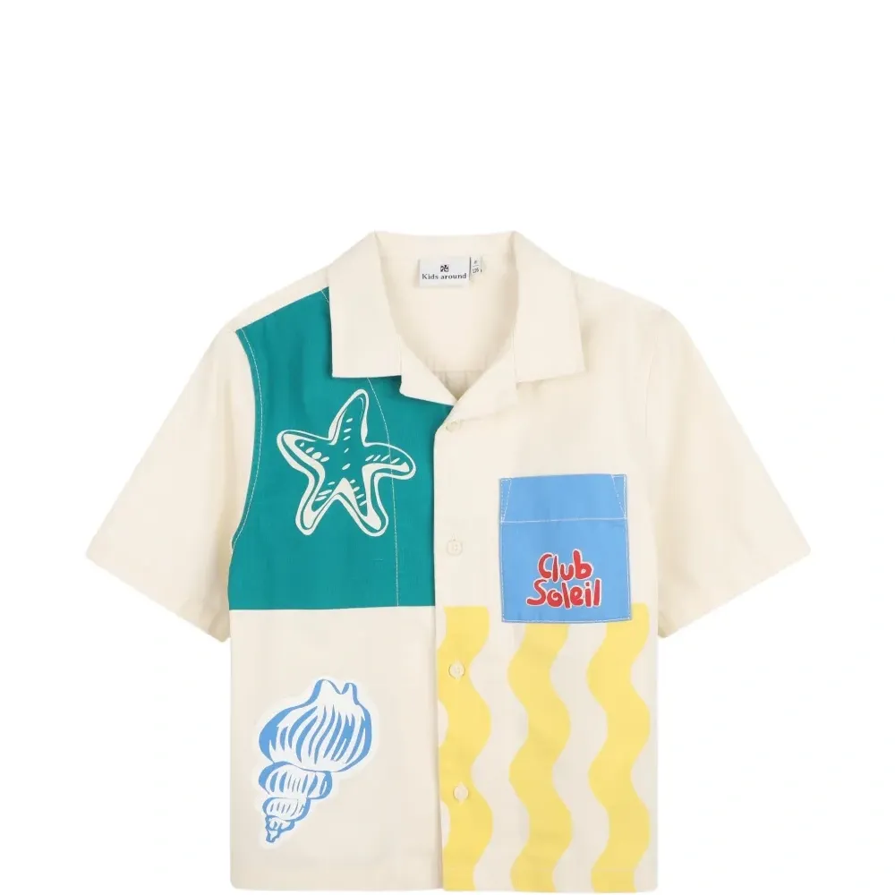 Рубашка с короткими рукавами и цветными блоками