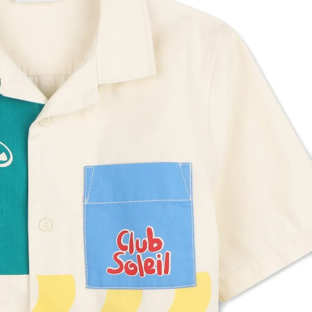 Рубашка с короткими рукавами и цветными блоками