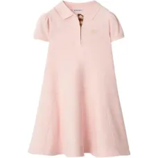 Платье с короткими рукавами и вышитым логотипом