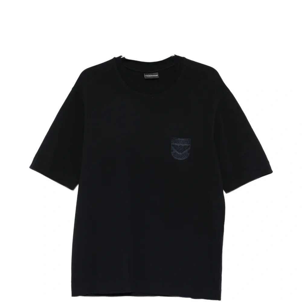 Футболка с круглым вырезом и нашивкой-логотипом