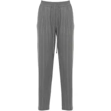 Брюки с рисунком в полоску и поясом на кулиске Брюки с рисунком в полоску и поясом на кулиске