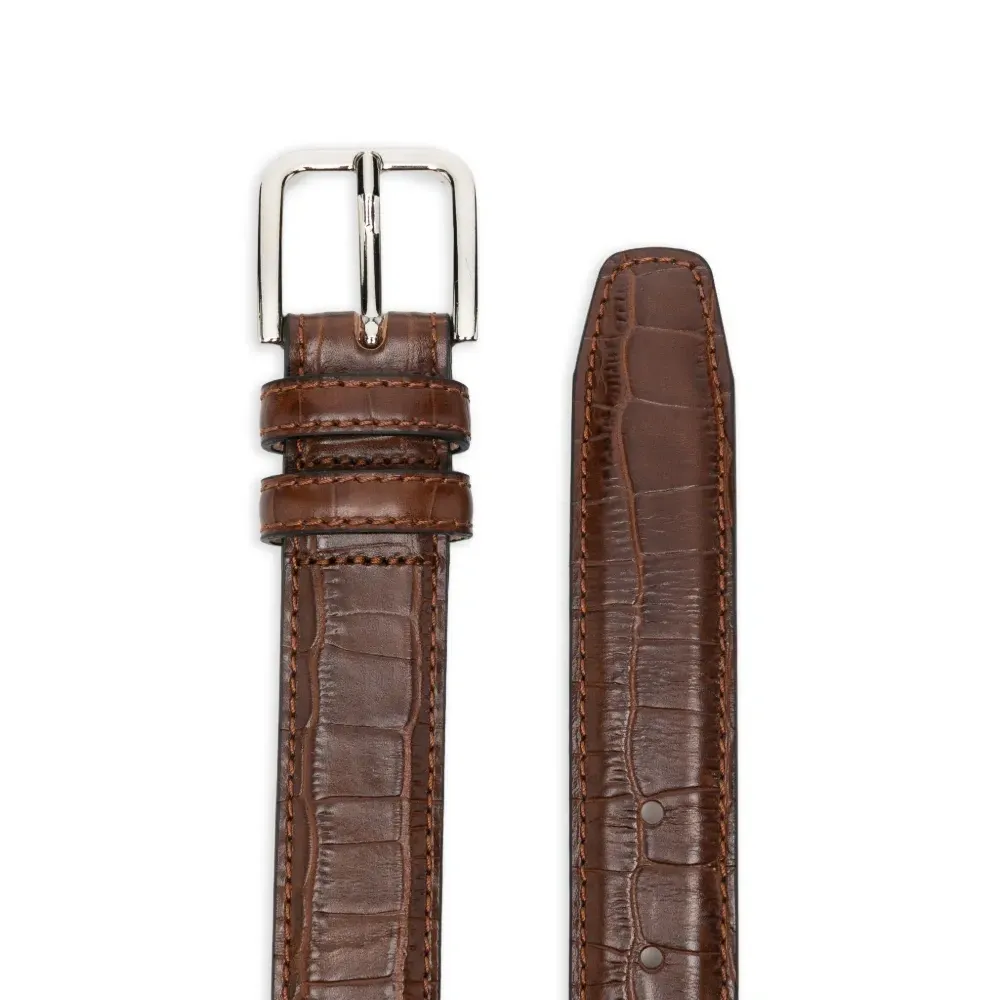 Ремень с эффектом кожи крокодила