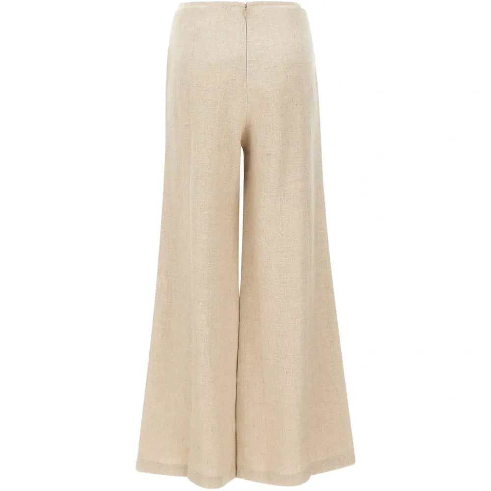 Джинсовые брюки-клёш с завышенной талией