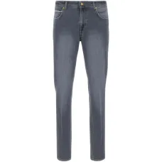 Джинсы с пятью карманами и нашивкой с логотипом