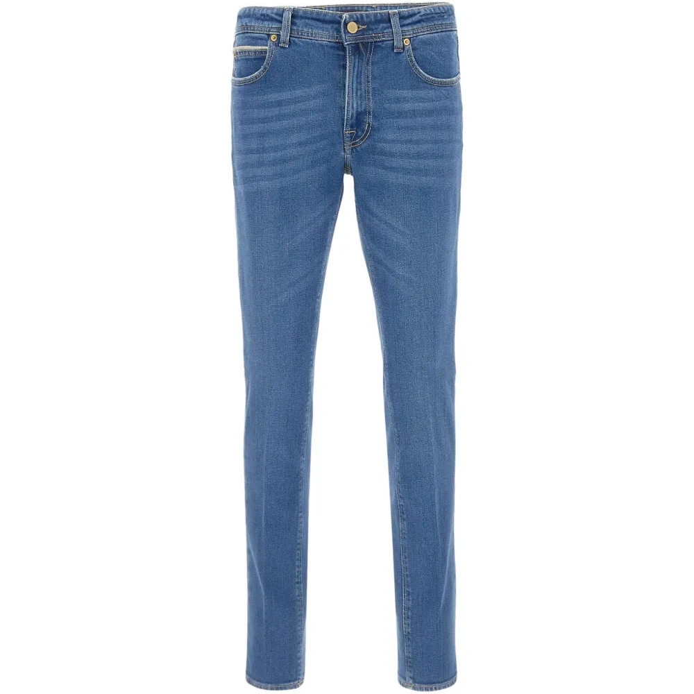 Джинсы с пятью карманами и логотипом