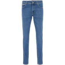 Джинсы с пятью карманами и логотипом