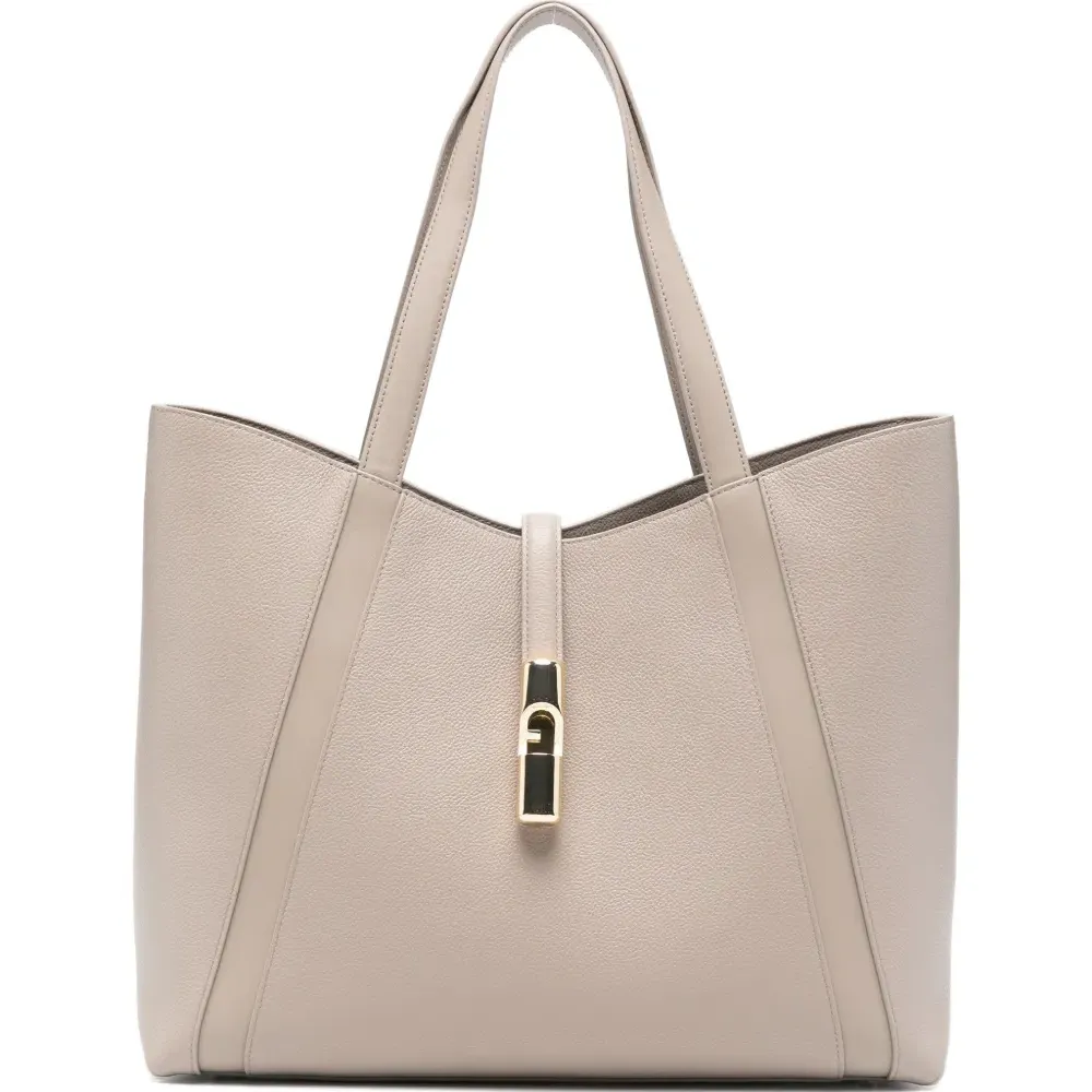 Большая сумка-тоут с пластиной-логотипом Goccia