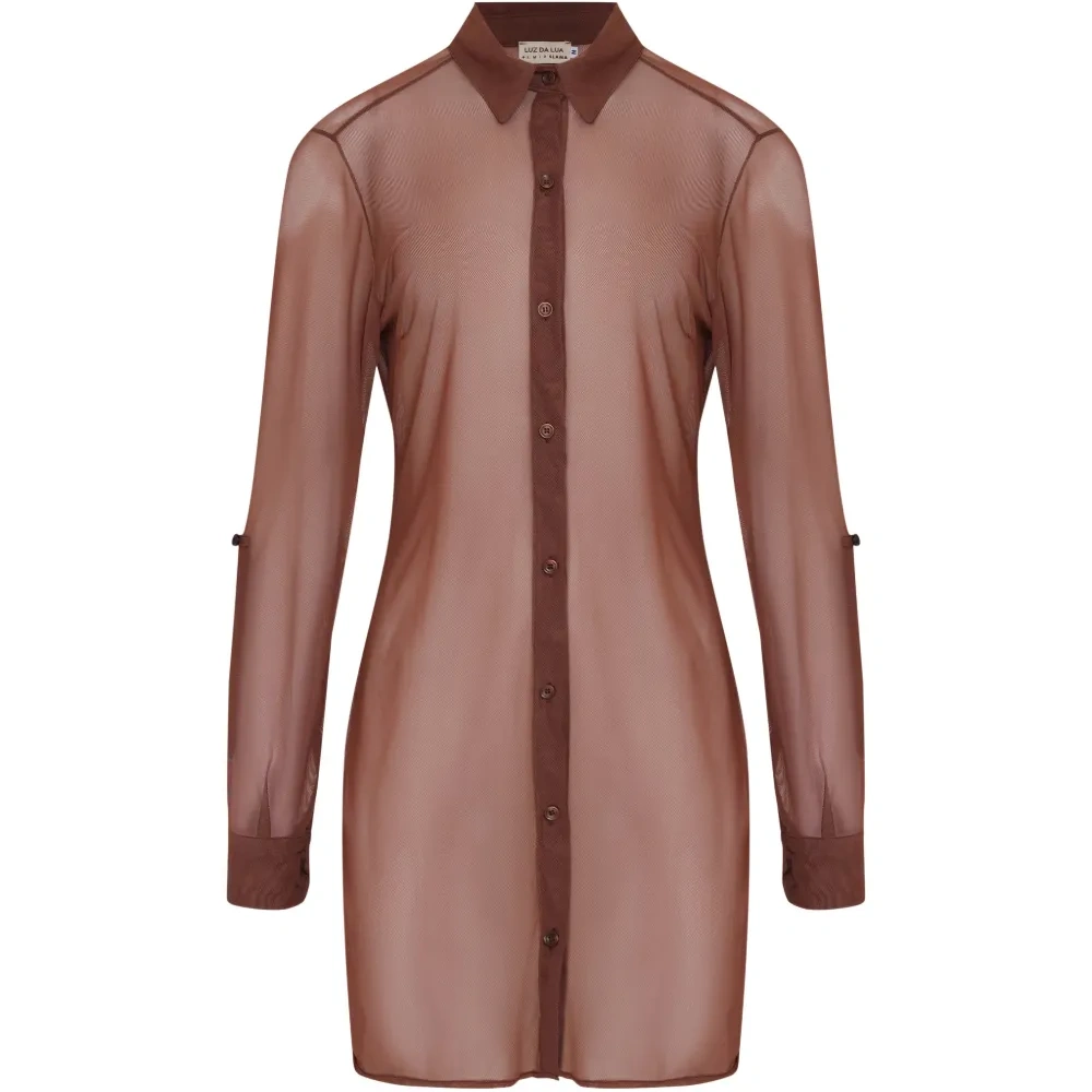 Платье на пуговицах с длинными рукавами