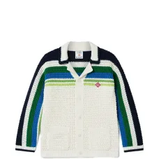 Рубашка в полоску, связанная крючком