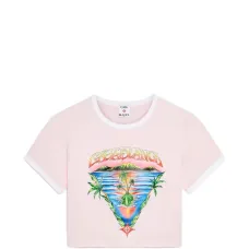 Графическая укороченная футболка с короткими рукавами Графическая укороченная футболка с короткими рукавами