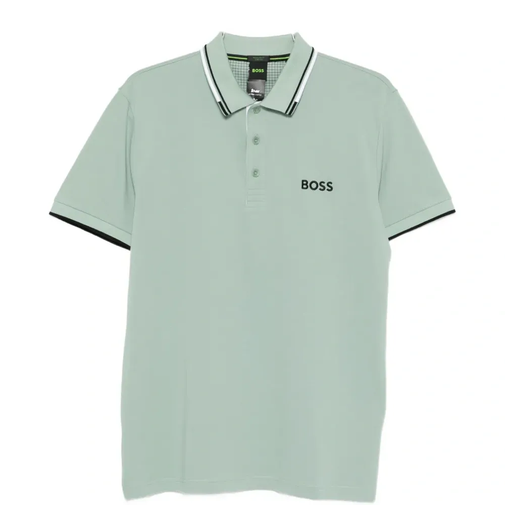 Поло с полосатой отделкой