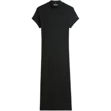 Миди-платье с короткими рукавами и рубчатой вязкой