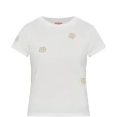 Футболка с вышивкой в виде цветка боке Футболка с вышивкой в виде цветка боке