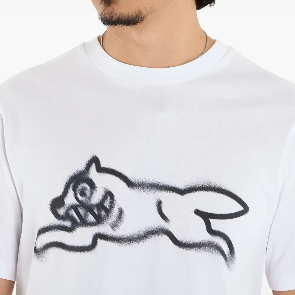 Футболка с принтом бегущей собаки в стиле граффити