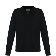 Шерстяная рубашка-поло на молнии Шерстяная рубашка-поло на молнии