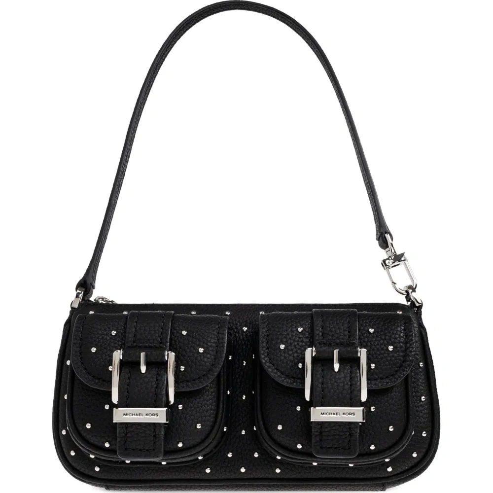 Сумка на плечо с пряжкой и декоративными заклёпками