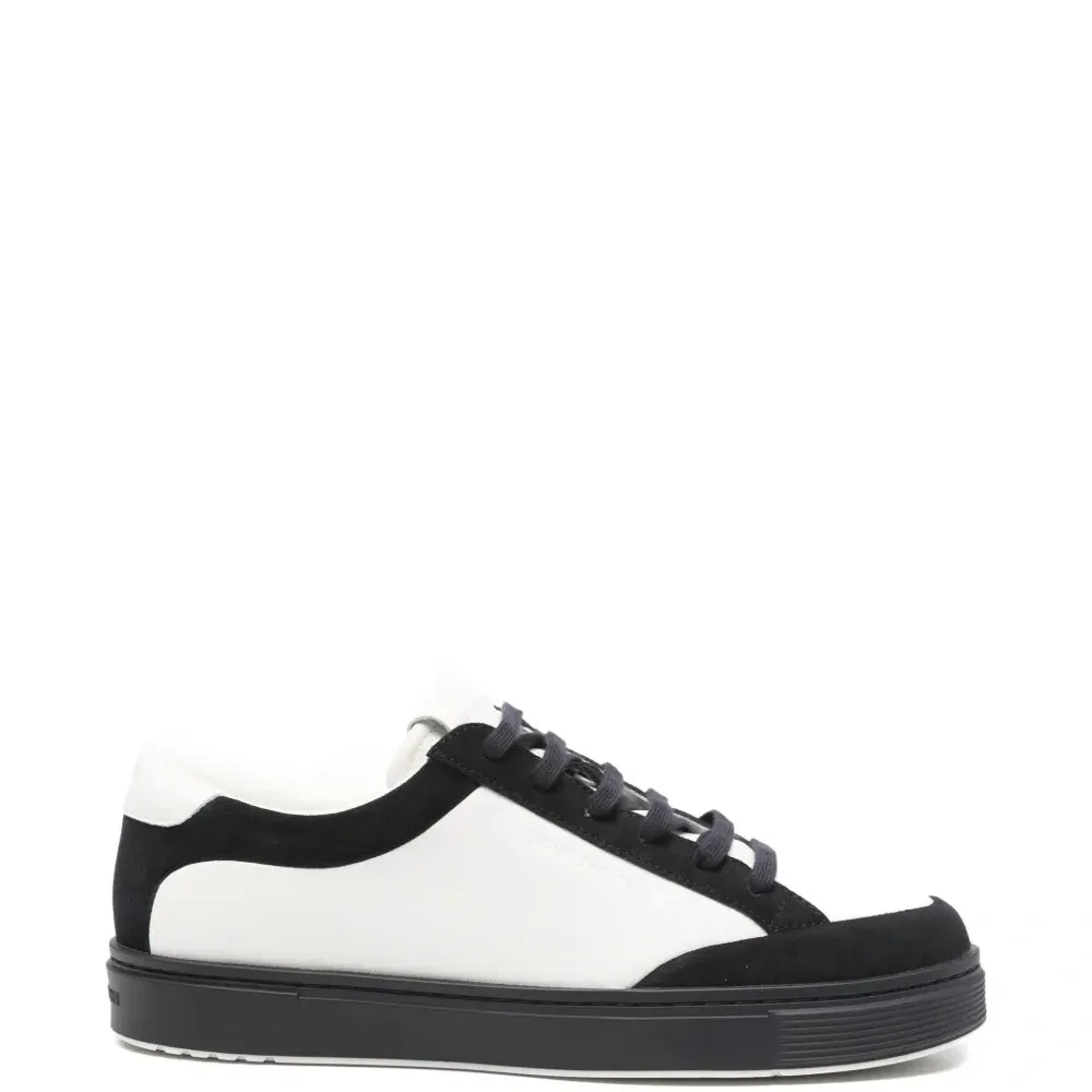 Кожаные кроссовки с цветными вставками