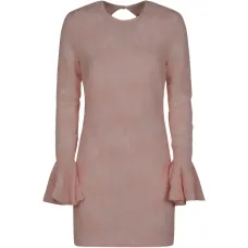 Мини-платье с открытой спиной и рукавами-клеш