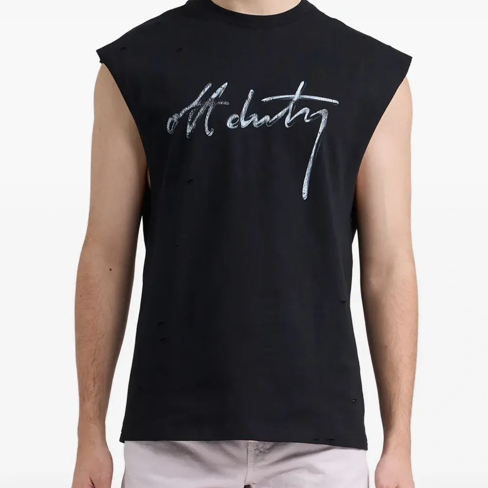 Майка без рукавов с эффектом потертостей