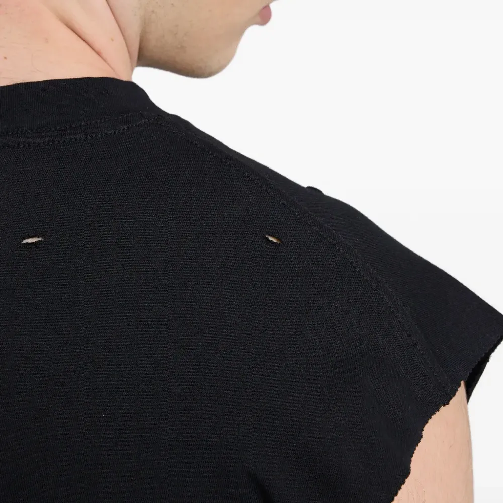 Майка без рукавов с эффектом потертостей