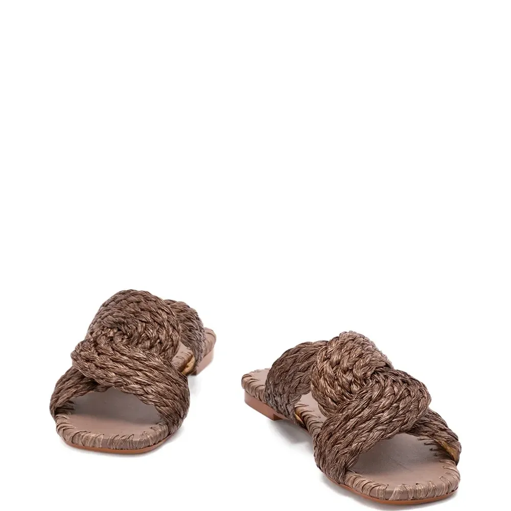 Плоские сандалии Padme/258 из плетёной рафии