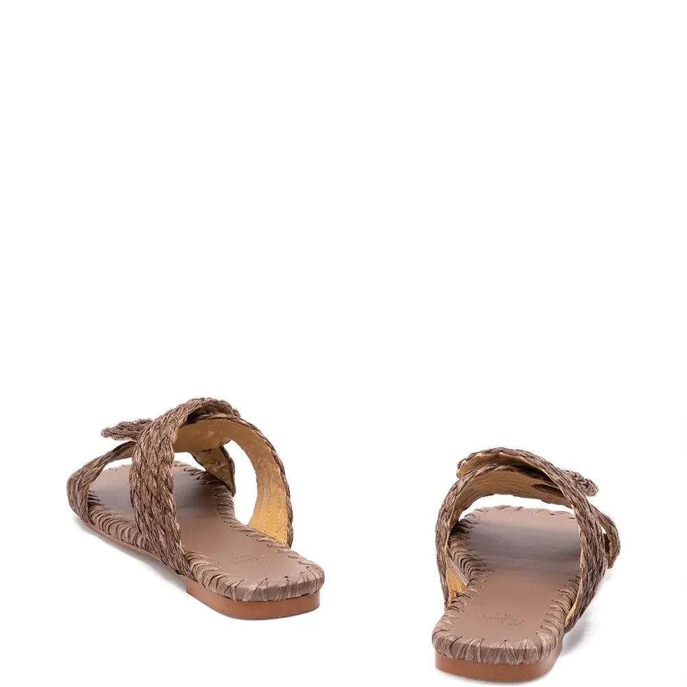 Плоские сандалии Padme/258 из плетёной рафии