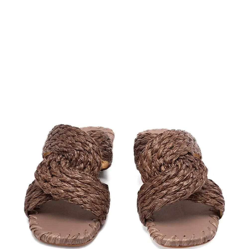 Плоские сандалии Padme/258 из плетёной рафии