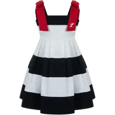 Платье с полосатым узором и бантом