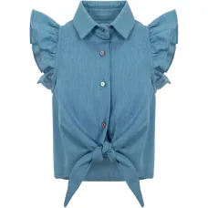 Рубашка с оборками и завязками