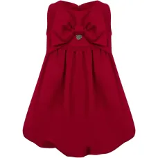 Платье с бантом и аппликацией в виде сердца