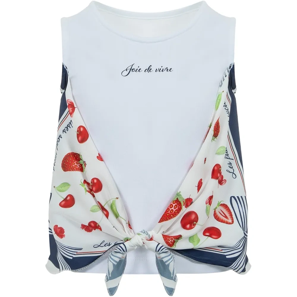 Блузка с декоративным платком