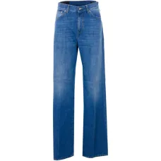 Джинсы с пятью карманами и нашивкой-логотипом