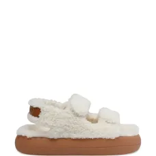 Босоножки на платформе из овчины