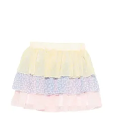 Многоярусная юбка с цветочным принтом