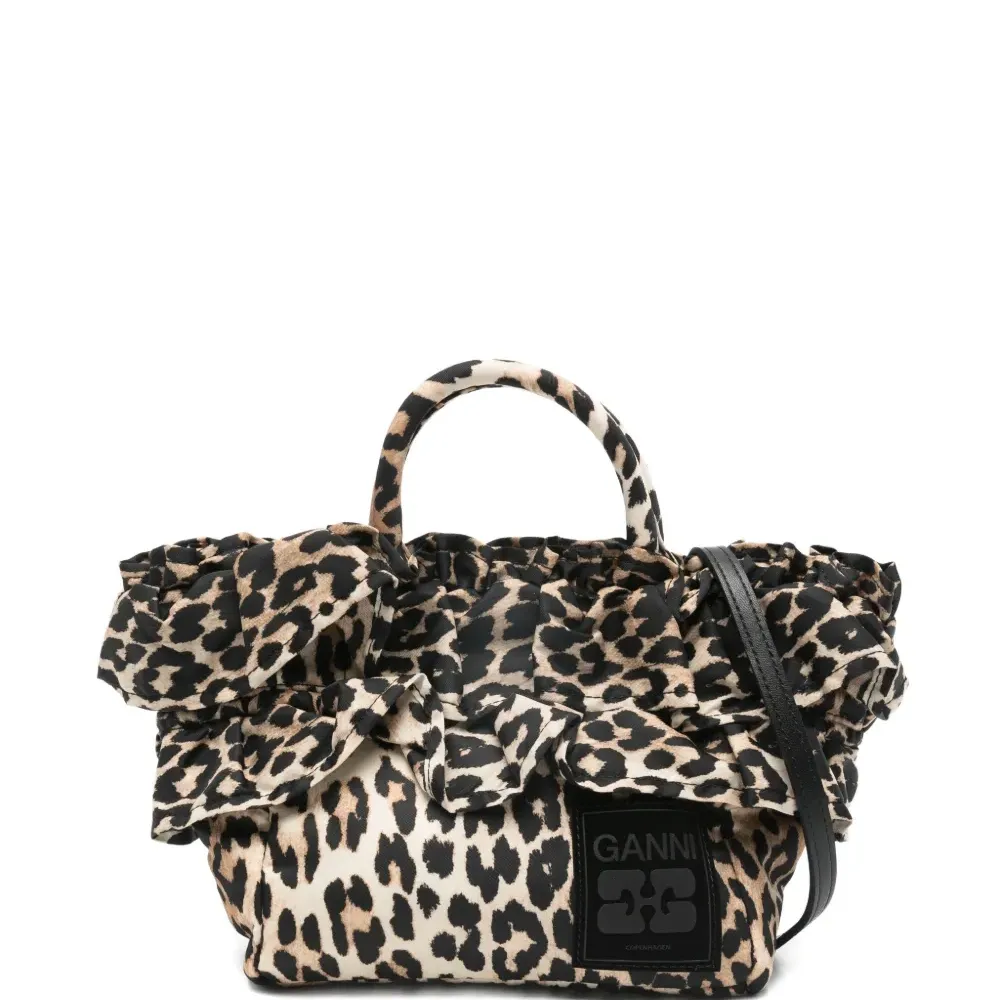 Сумка-тоут с верхом с оборками и леопардовым принтом