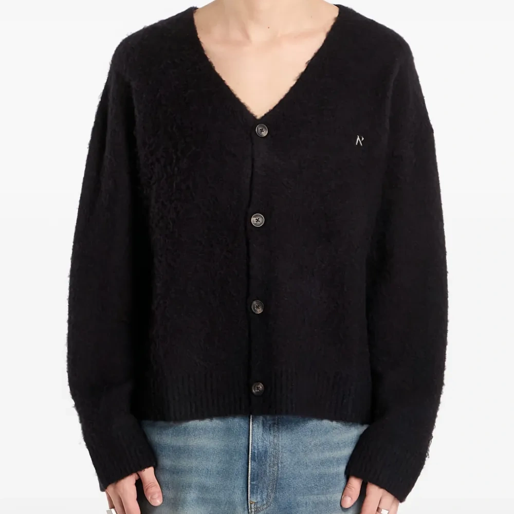 Кардиган с V-образным вырезом из фактурного трикотажа