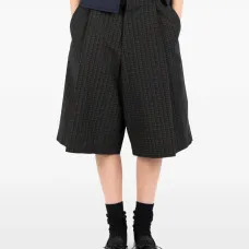 Клетчатые плиссированные шорты