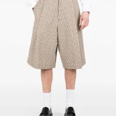 Клетчатые плиссированные шорты