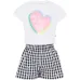 Комбинезон в клетку с сердечным мотивом