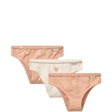 Комплект из трёх трусов в полоску с принтом в виде сердечек Комплект из трёх трусов в полоску с принтом в виде сердечек