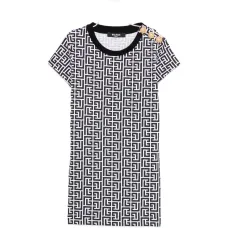 Футболка с пуговицами и принтом